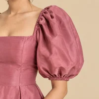 Briar Balloon-Sleeve Mini Dress, close-up of the detail