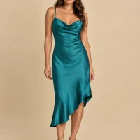 Cove Wave-Hem Midi Dress, front view