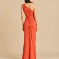 Driftwood Knot-Shoulder Maxi Dress, back view