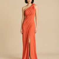 Driftwood Knot-Shoulder Maxi Dress, front view