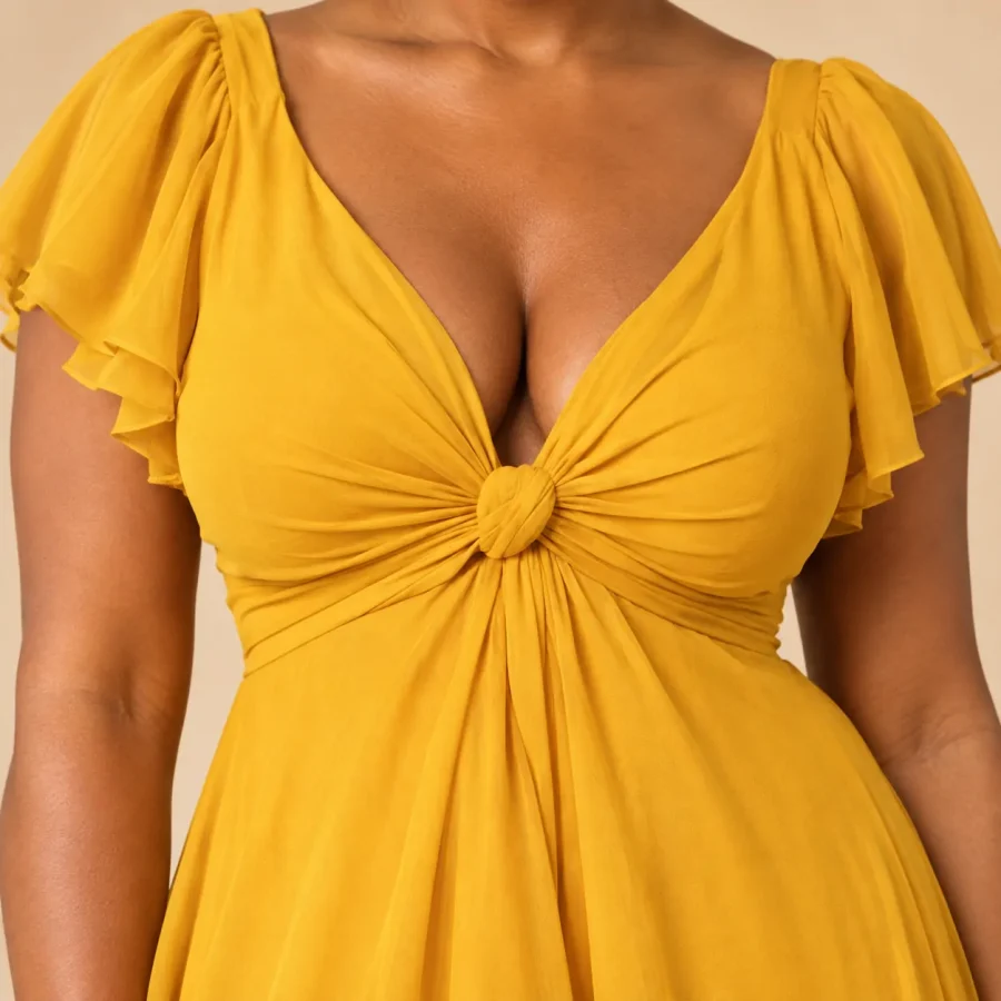 Dune Twist-Front Maxi Dress, close-up of the detail