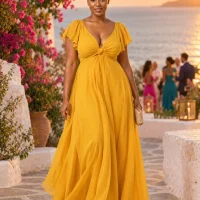 Dune Twist-Front Maxi Dress, worn at a wedding