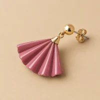 Fan Drop Earrings · Rosewood, close-up of the detail