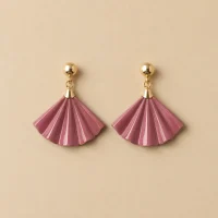 Fan Drop Earrings · Rosewood, studio photo