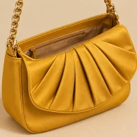 Fan Fold Chain Bag · Marigold, close-up of the detail