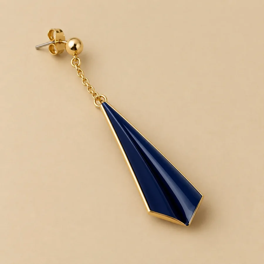 Fold Drop Earrings · Midnight, close-up of the detail