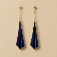 Fold Drop Earrings · Midnight, studio photo