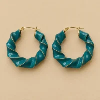 Fold Hoop Earrings · Lagoon, studio photo