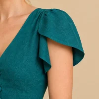 Harbour Petal-Sleeve Midi Dress, close-up of the detail
