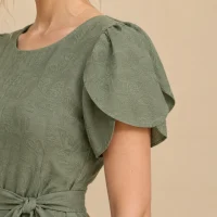 Meadow Tulip-Sleeve Midi Dress, close-up of the detail