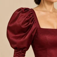 Opera Leg-of-Mutton Sleeve Midi Dress, close-up of the detail