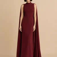 Registry Cape Column Maxi Dress, front view