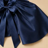 Satin Cape Stole · Midnight, close-up of the detail