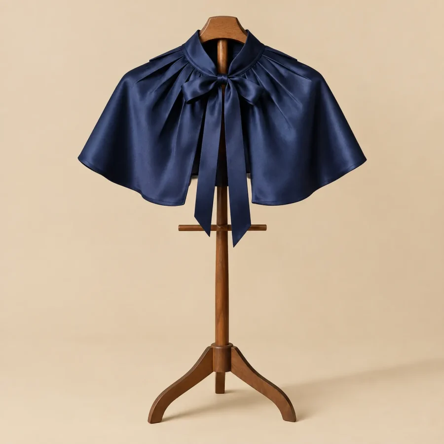 Satin Cape Stole · Midnight, studio photo