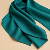 Satin Fold Stole · Lagoon, close-up of the detail