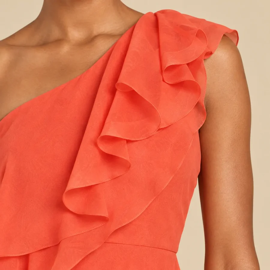 Shoreline Asymmetric Ruffle Midi Dress, close-up of the detail
