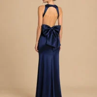 Skyline Bow-Back Maxi Dress, back view