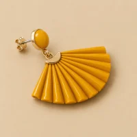 Sunray Fan Earrings · Marigold, close-up of the detail