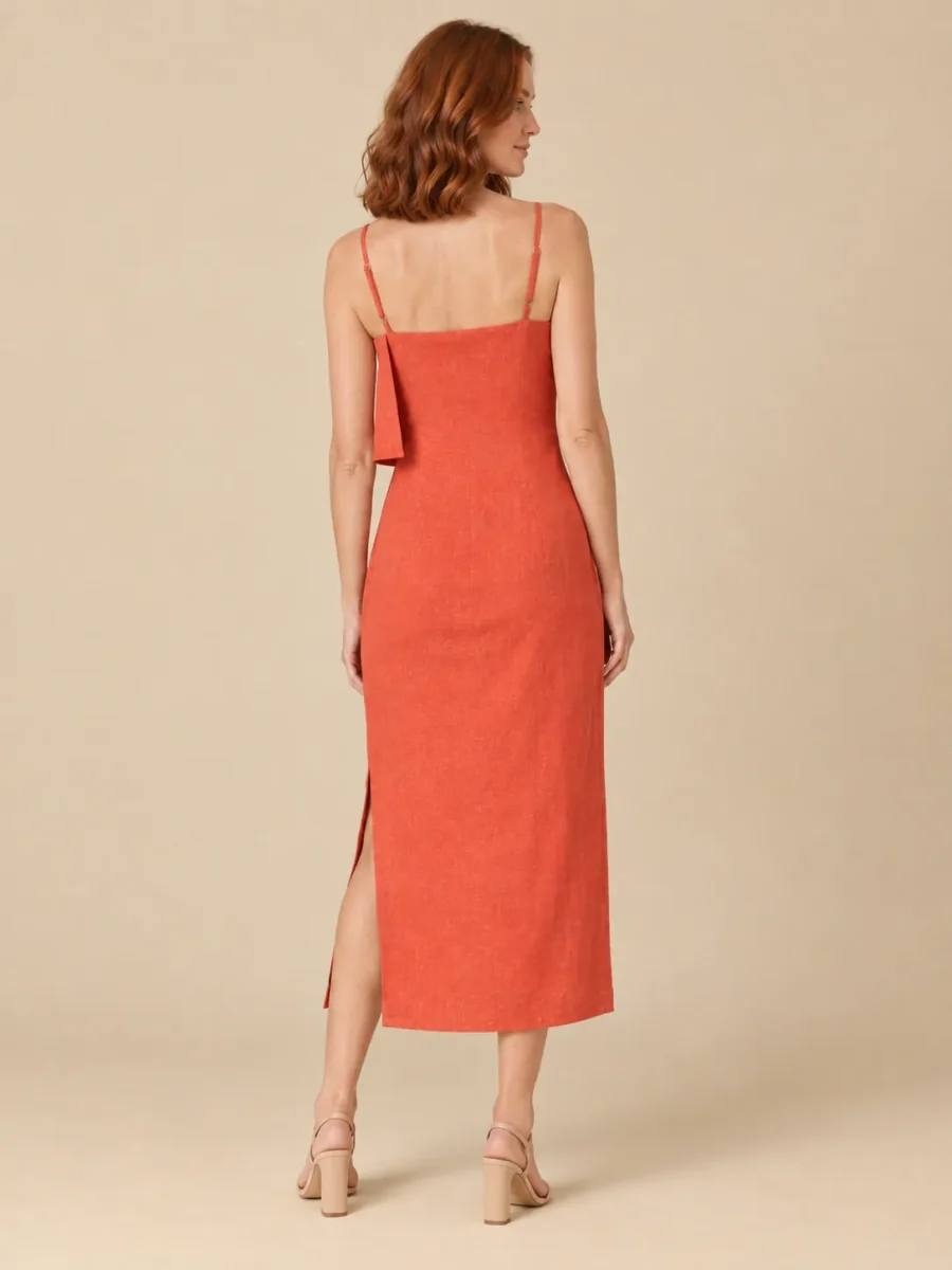 Tide Cape-Back Midi Dress, back view