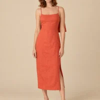 Tide Cape-Back Midi Dress, front view