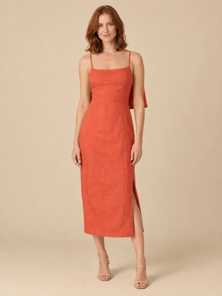 Tide Cape-Back Midi Dress, front view