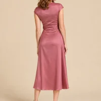 Trellis Rosette Wrap Midi Dress, back view