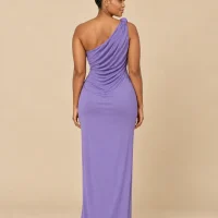 Vine Draped-Cowl Maxi Dress, back view