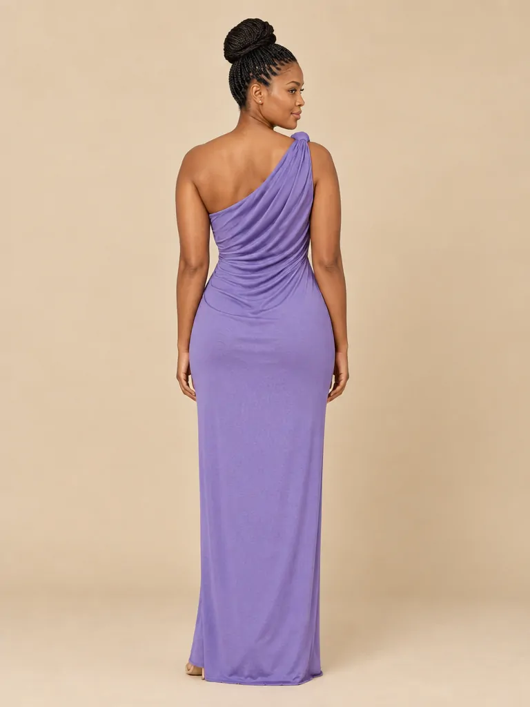 Vine Draped-Cowl Maxi Dress, back view
