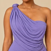 Vine Draped-Cowl Maxi Dress, close-up of the detail