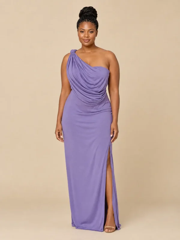 Vine Draped-Cowl Maxi Dress, front view